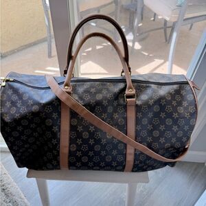 Duffle Weekender Travel Bag Large Brown Carry-on Vacation top handle crossbody